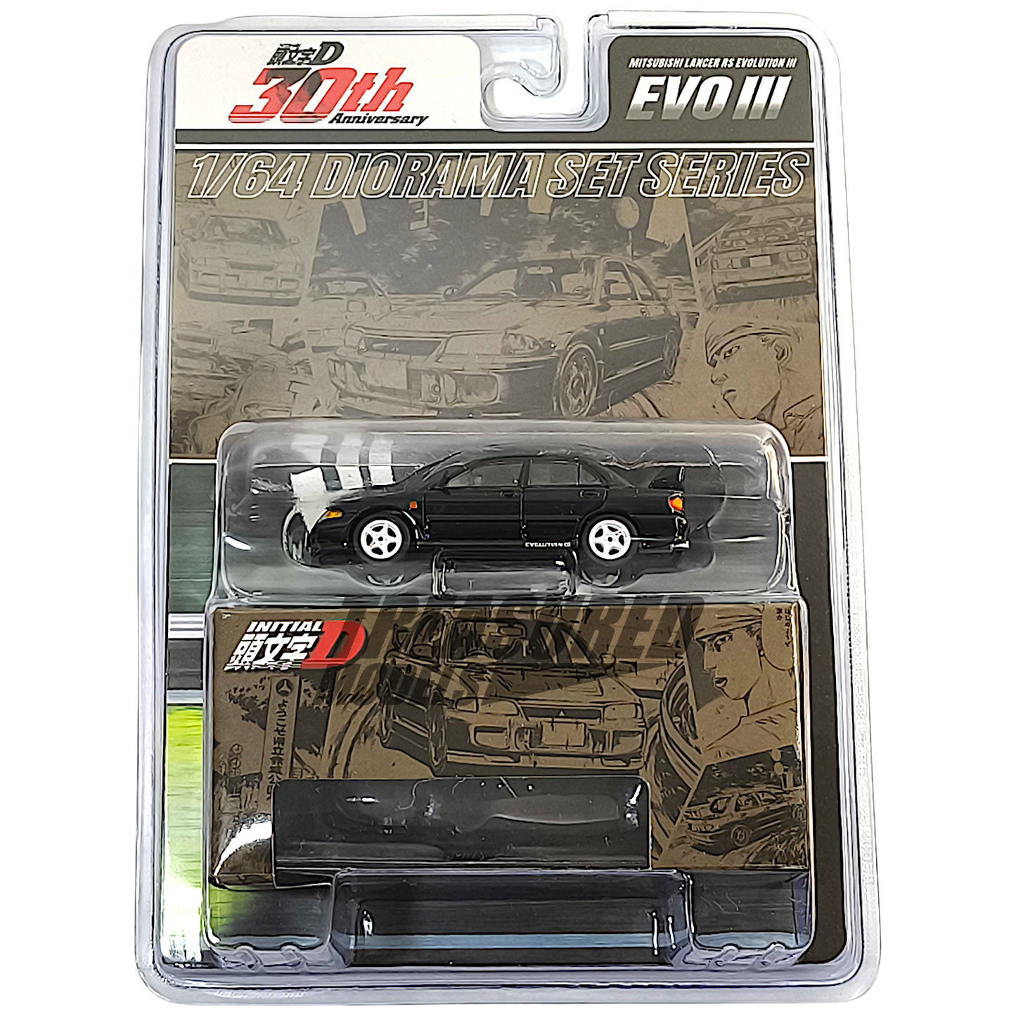 Hobby Japan Mitsubishi Lancer RS Evolution III Initial D Kyoichi Sudo VS Ryosuke Takahashi 1/64 Diecast