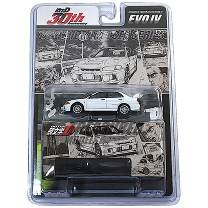Hobby Japan Mitsubishi Lancer RS Evolution IV Initial D Seiji Iwaki VS Takumi Fujiwara 1/64 Diecast