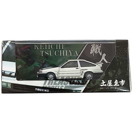 Hobby Japan Toyota Sprinter Trueno AE86 Keiichi Tsuchiya Dori Dori Mesh Wheel Drift King 1/64 Diecast