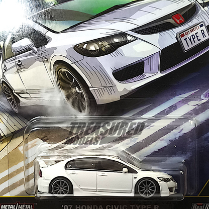 Hot Wheels Honda 07 Civic Type R FD2 Championship White 2025 Premium Car Culture Ronin Run II 1/64 Diecast