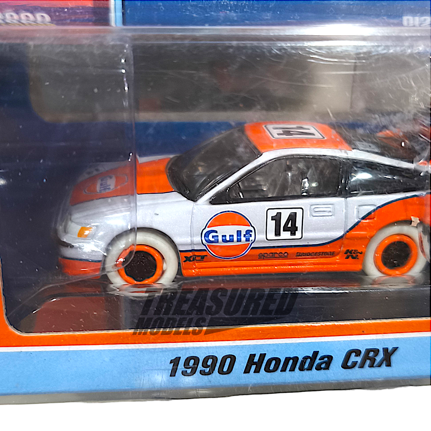 Johnny Lightning CHASE Honda 1990 CRX Gulf Oil 1 of 3600 Mijo Exclusive 1/64 Diecast