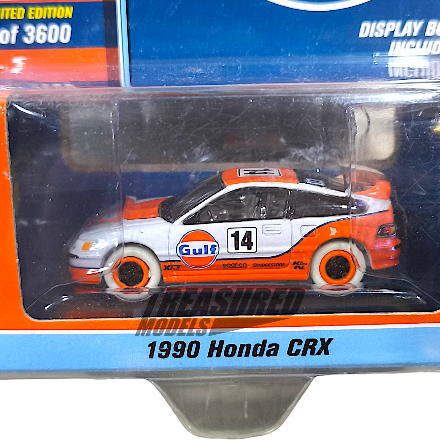 Johnny Lightning CHASE Honda 1990 CRX Gulf Oil 1 of 3600 Mijo Exclusive 1/64 Diecast
