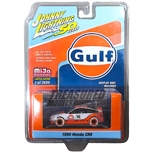 Johnny Lightning CHASE Honda 1990 CRX Gulf Oil 1 of 3600 Mijo Exclusive 1/64 Diecast