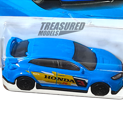 Hot Wheels Honda 2018 Civic Type R Boost Blue 2025 Main Line Then and Now 1/64 Diecast