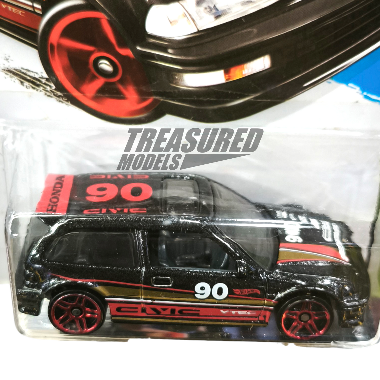 Hot Wheels Honda 90 Civic EF Metalflake Black 2015 Main Line HW Workshop 1/64 Die Cast