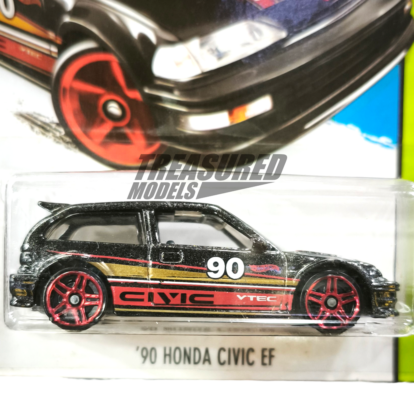 Hot Wheels Honda 90 Civic EF Metalflake Black 2015 Main Line HW Workshop 1/64 Die Cast