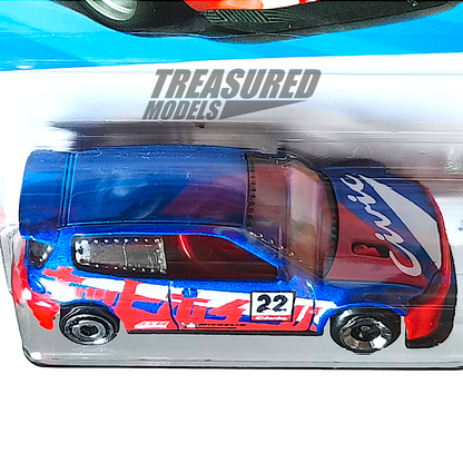 Hot Wheels Honda Civic Custom Metalflake Blue 2025 Main Line HW Reverse Rake 1/64 Diecast