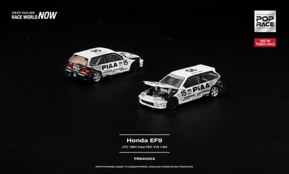 [Pre-Order] Pop Race Honda Civic EF9 #15 JTC 1991 InterTEC PR640553 1/64 Diecast