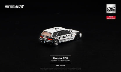 [Pre-Order] Pop Race Honda Civic EF9 #15 JTC 1991 InterTEC PR640553 1/64 Diecast