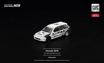 [Pre-Order] Pop Race Honda Civic EF9 #15 JTC 1991 InterTEC PR640553 1/64 Diecast