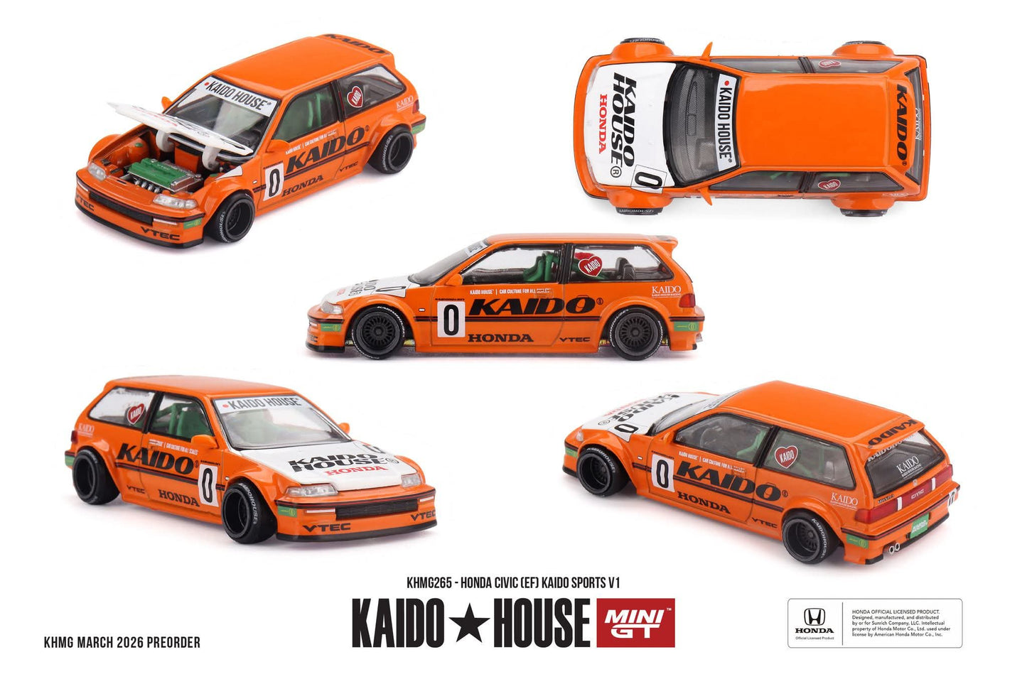 [Pre-Order] Kaido House Honda Civic EF Kaido Sports V1 KHMG265 1/64 Diecast
