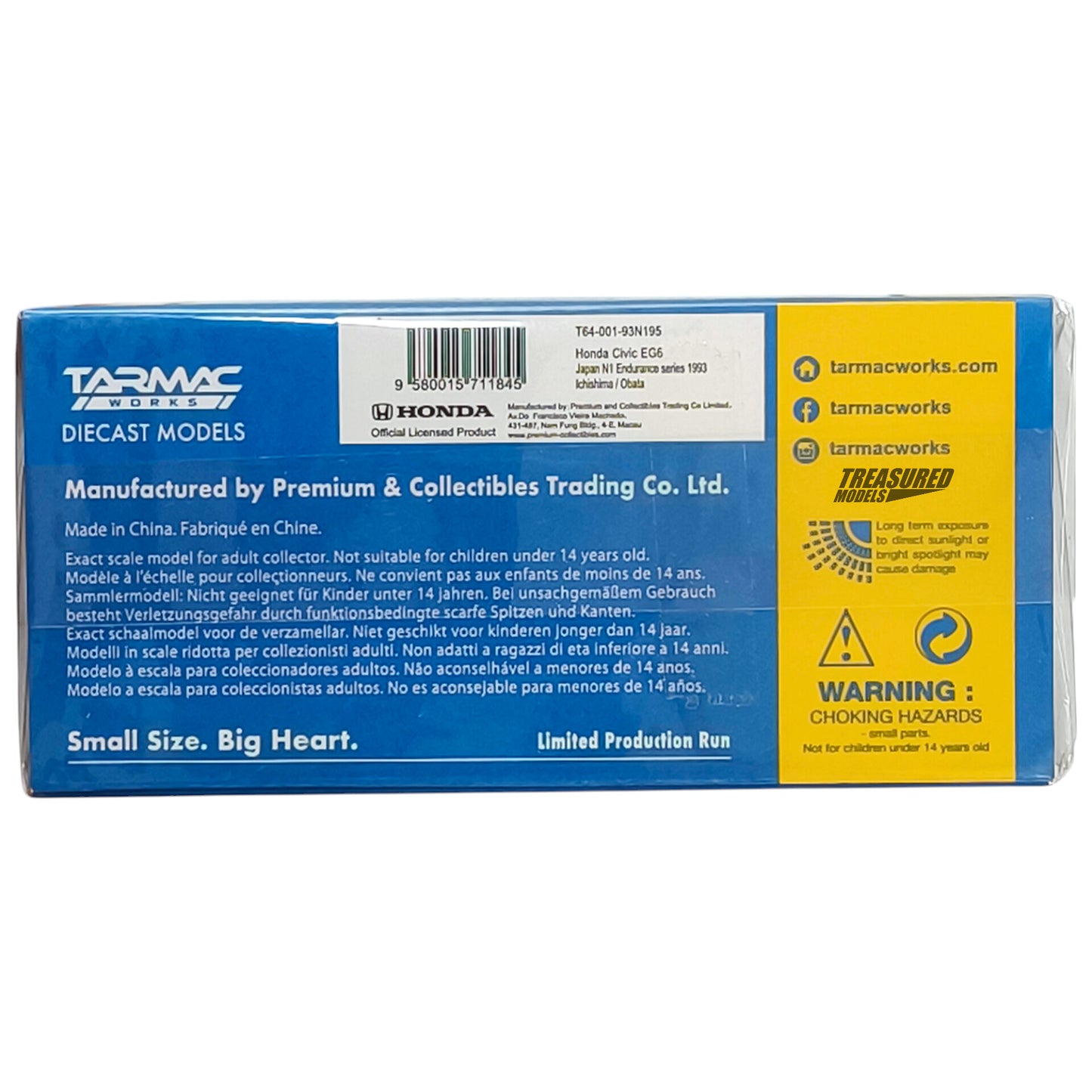 Tarmac Works Honda Civic EG6 Japan N1 Endurance Series 1993 1/64 Diecast