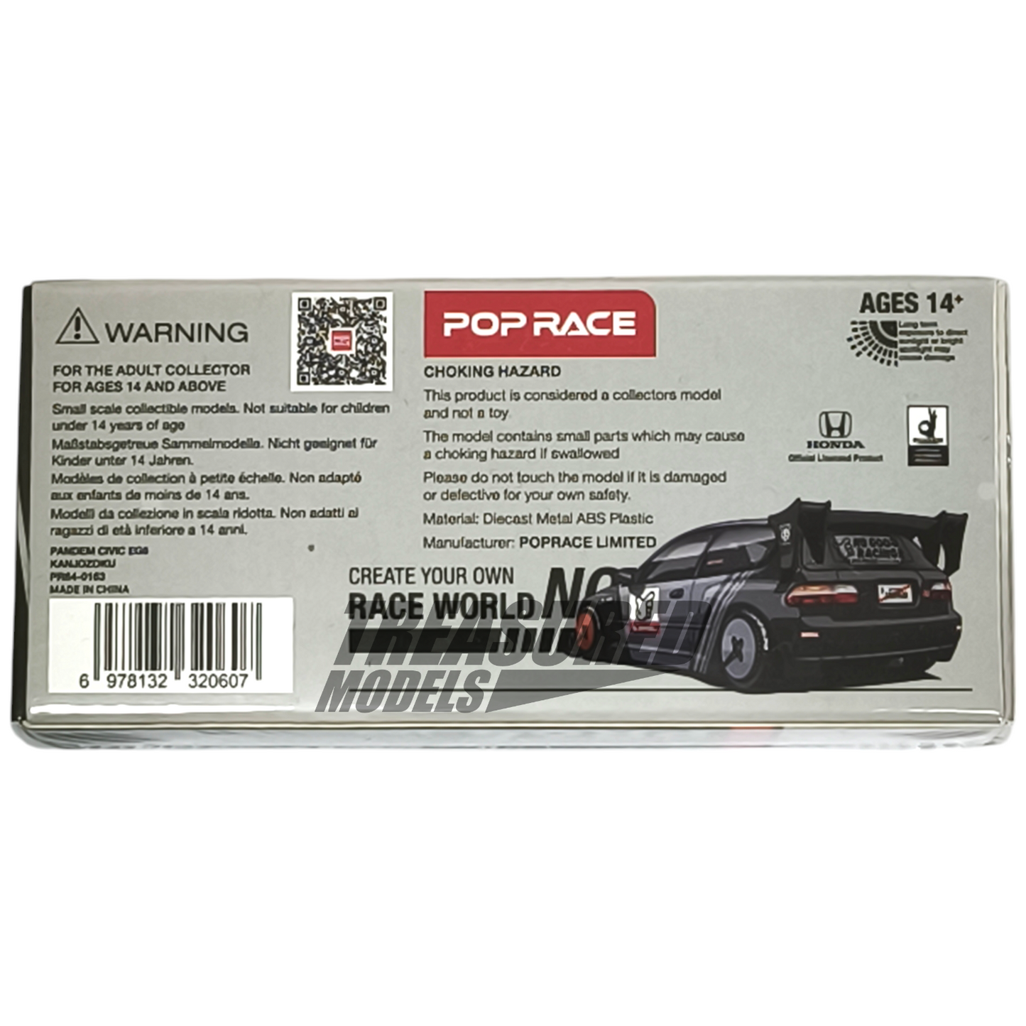 Pop Race Honda Civic EG6 Pandem Kanjozoku PR640163 1/64 Die Cast