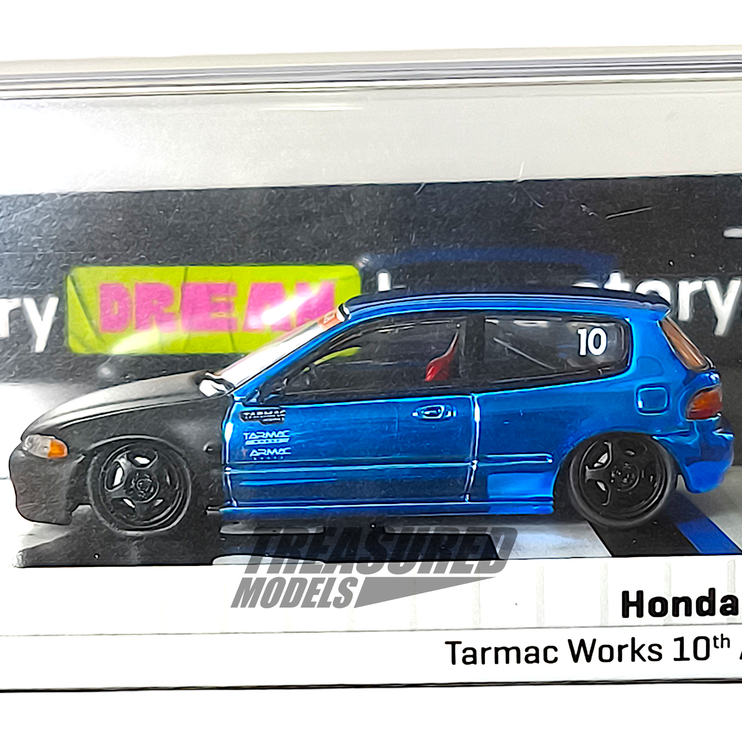 Tarmac Works Honda Civic EG6 Tarmac Works 10th Anniversary Dinner Exclusive Chrome Blue 1/64 Diecast