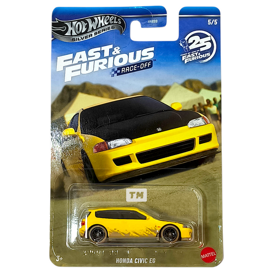 Hot Wheels Honda Civic EG Yellow 2026 Fast & Furious Race Off 1/64 Diecast