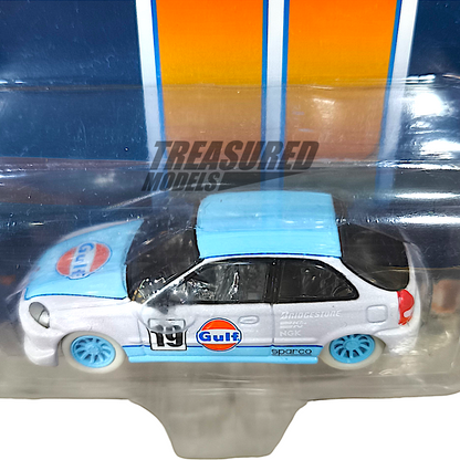 Johnny Lightning CHASE+Regular Honda Civic EK9 Chase Gulf 1 of 3600 Mijo Exclusive 1/64 Diecast