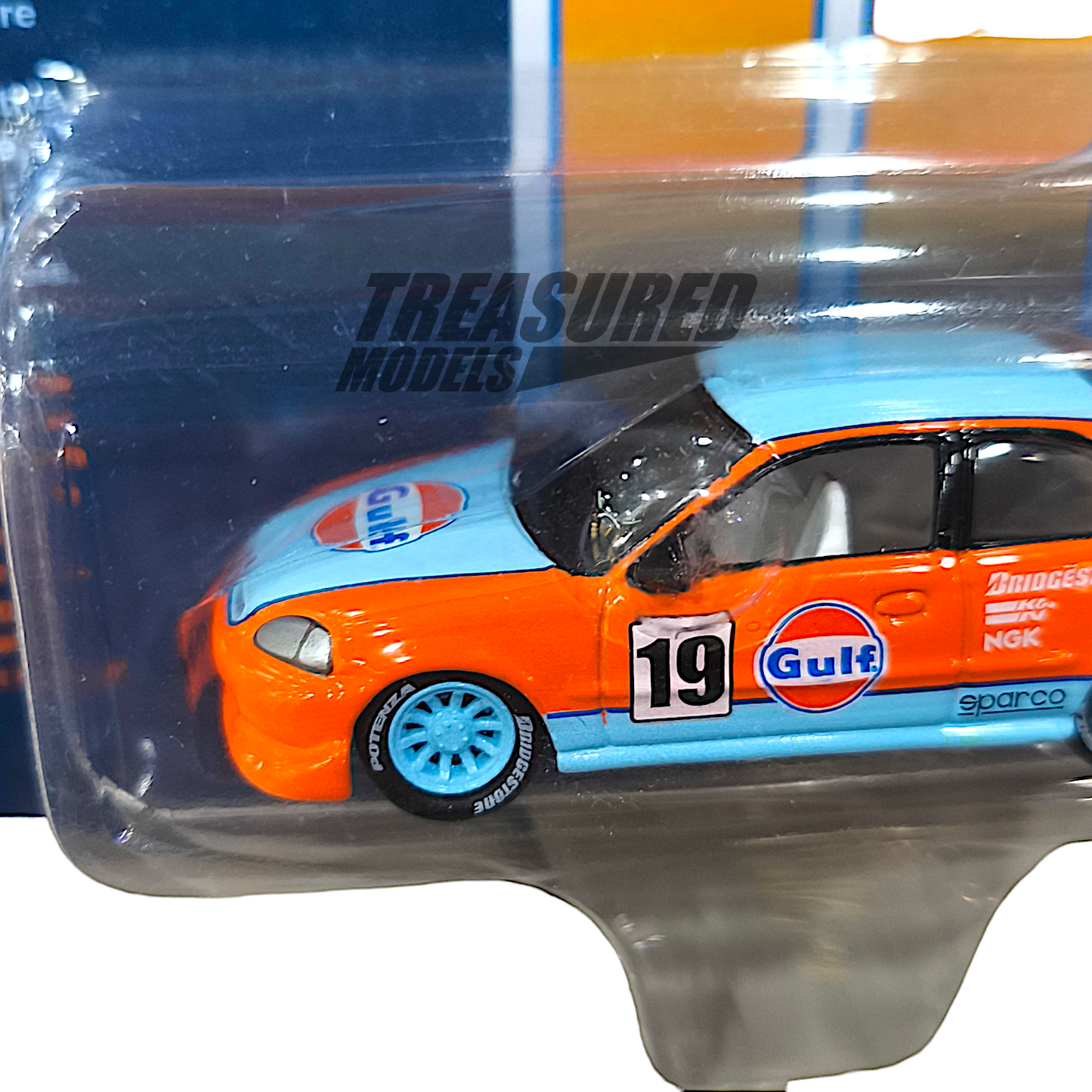Johnny Lightning CHASE+Regular Honda Civic EK9 Chase Gulf 1 of 3600 Mijo Exclusive 1/64 Diecast