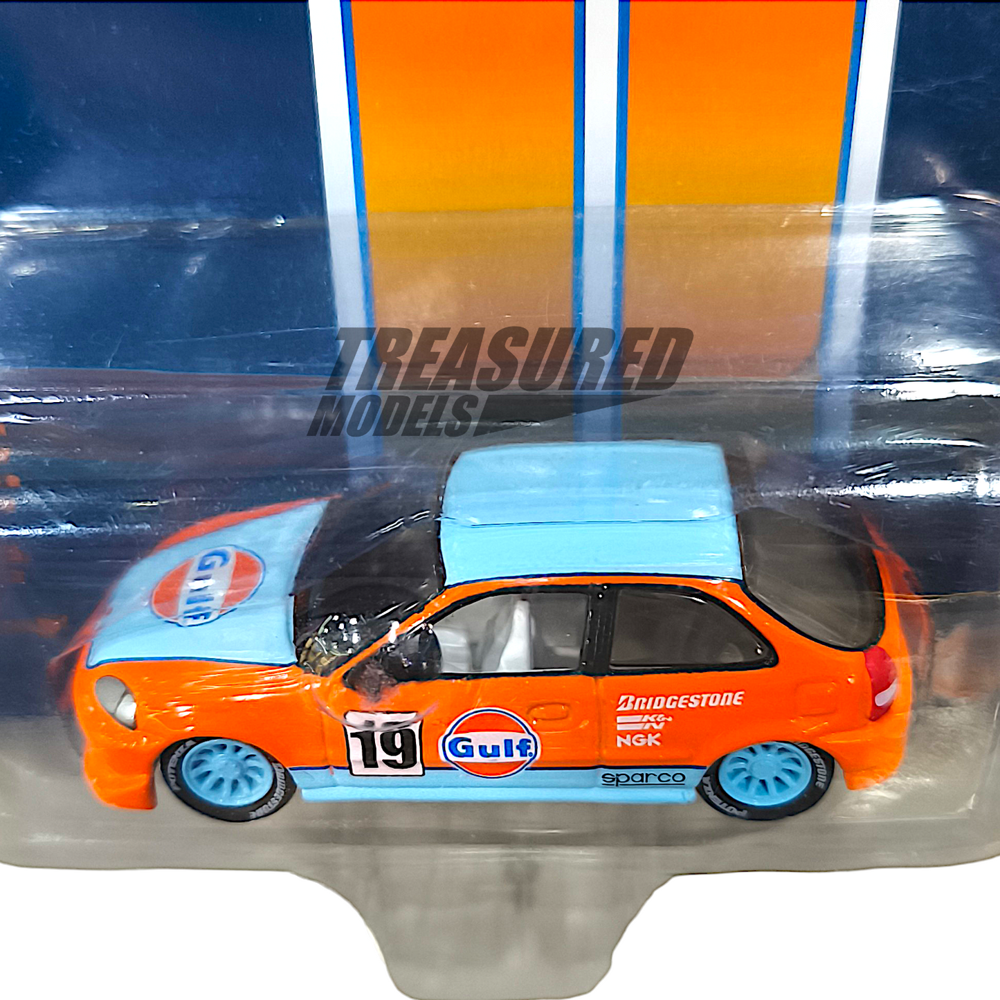 Johnny Lightning CHASE+Regular Honda Civic EK9 Chase Gulf 1 of 3600 Mijo Exclusive 1/64 Diecast