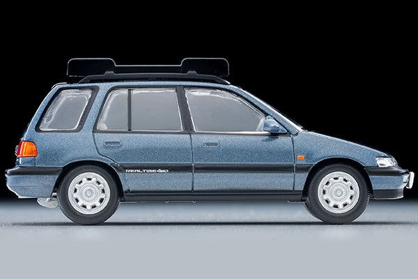 TomyTEC Tomica Limited Vintage NEO Honda Civic Shuttle RT X Blue 1990 w Figure and Mountain Bike LV-N297c 1/64 Diecast