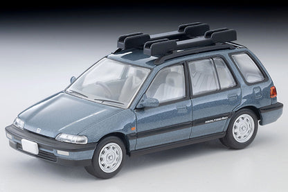 TomyTEC Tomica Limited Vintage NEO Honda Civic Shuttle RT X Blue 1990 w Figure and Mountain Bike LV-N297c 1/64 Diecast