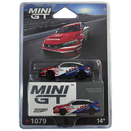 Mini GT Honda Civic TYPE R 2024 Pace Car HRC Blister Packaging MGT01079BL 1/64 Diecast