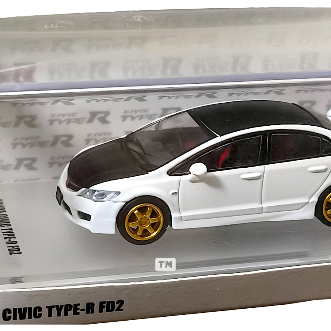 Inno64 Honda Civic Type-R FD2 Whihte w Carbon Bonnet and Roof Top Hong Kong Special Model IN64-FD2-WHIHKS 1/64 Diecast