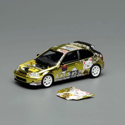 MotorHelix Honda Civic Type R EK9 Customized Maneki-neko Lucky Cat TAS 2026 1/64 Diecast