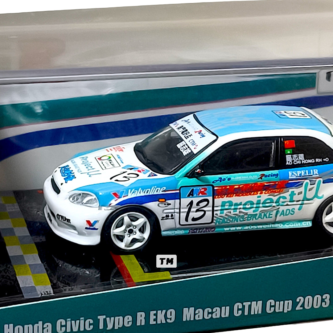 Tarmac Works Honda Civic Type R EK9 Macau CTM Cup 2003 Ao Chi Hong T64-010-03MAC 1/64 Diecast