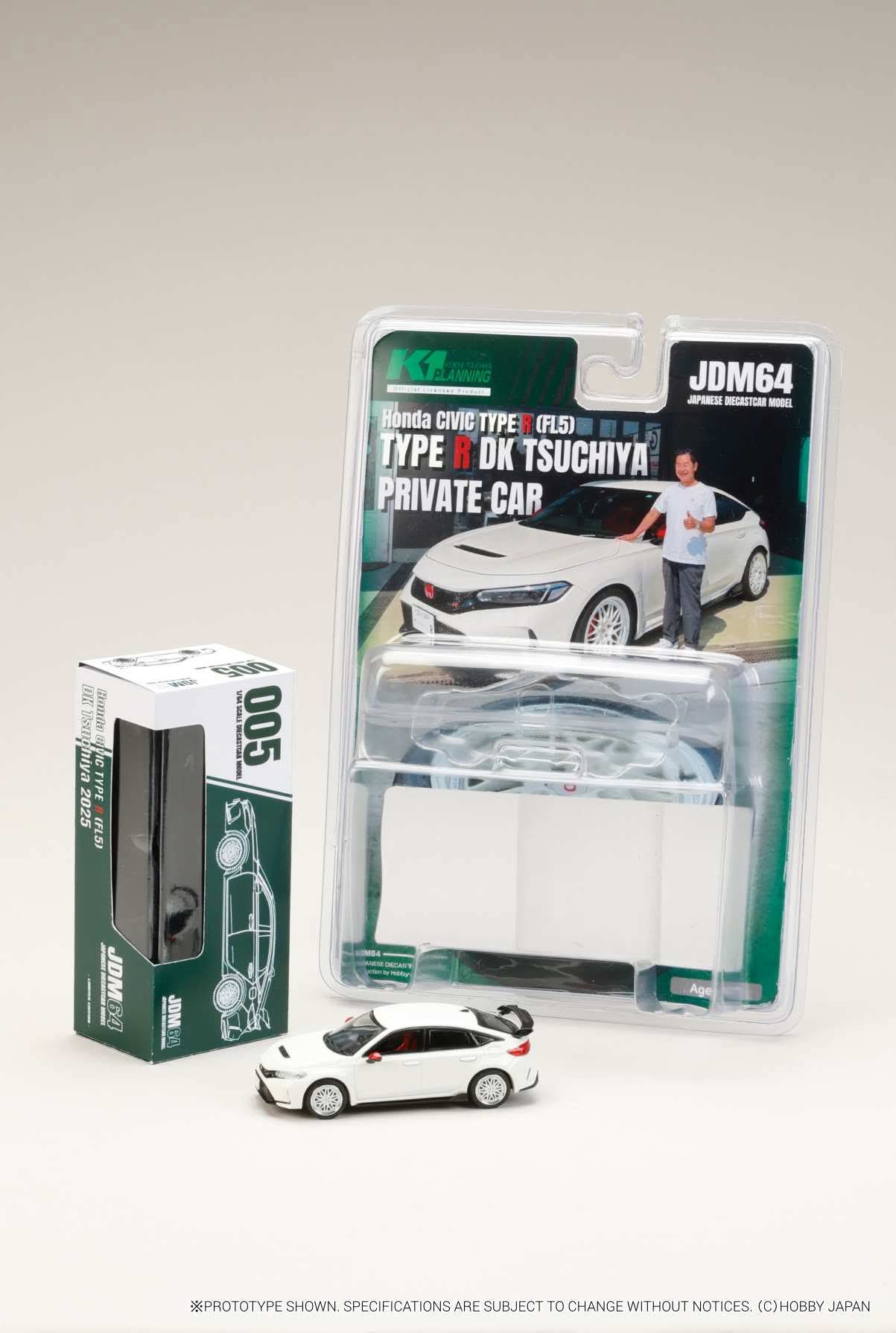 [HK ToyCar] Hobby Japan Honda Civic Type R FL5 DK Tsuchiya 2025 Private Car Hong Kong Toy Car Salon 2026 1/64 Diecast