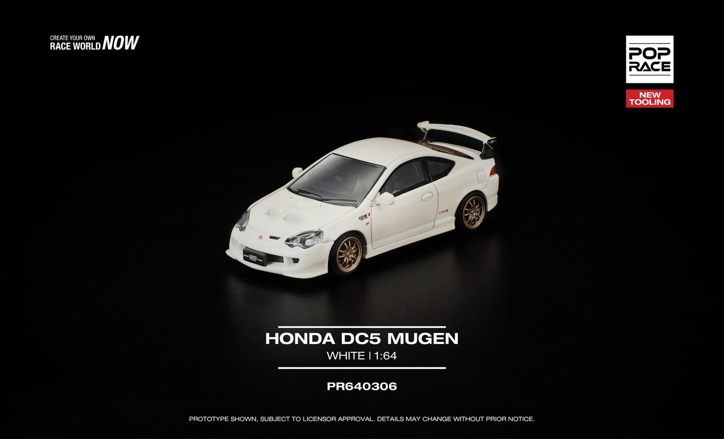 [Pre-Order] Pop Race Honda DC5 Mugen White PR640306 1/64 Diecast