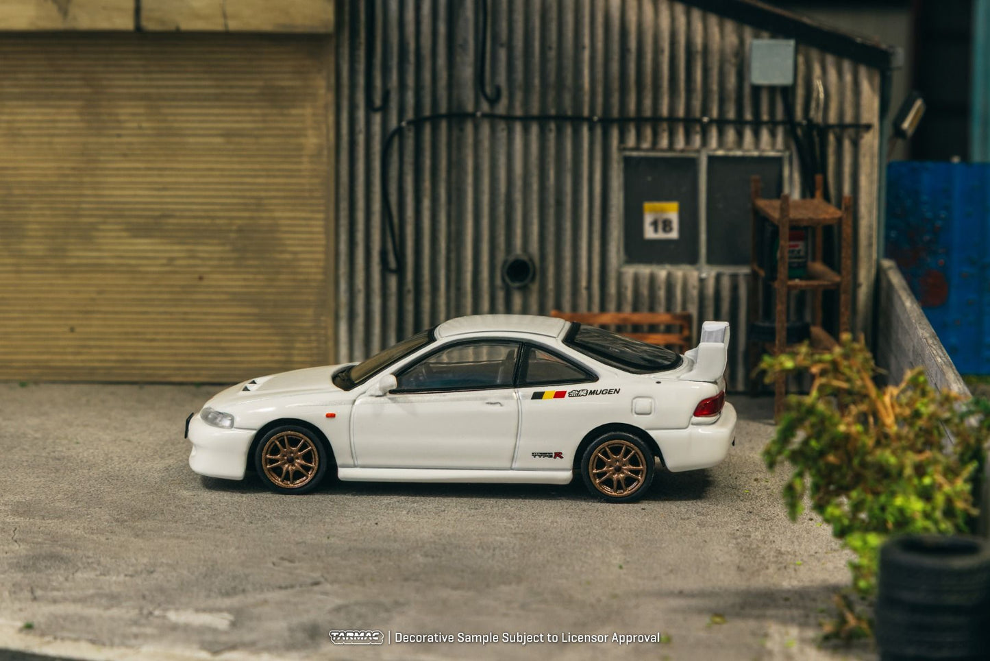 Tarmac Works Honda Integra TYPE R DC2 MUGEN Championship White 1/64 Diecast