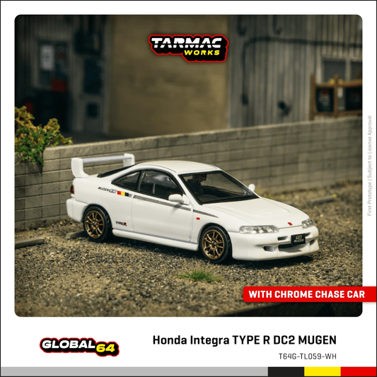 Tarmac Works Honda Integra TYPE R DC2 MUGEN Championship White 1/64 Diecast