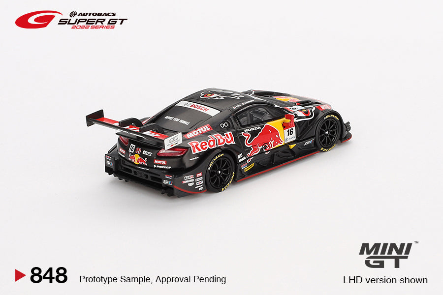 Mini GT Honda NSX-GT TYPE S GT500 #16 Red Bull MOTUL MUGEN NSX-GT TEAM Red Bull MUGEN 2022 SUPER GT SERIES MGT00848 1/64 Diecast