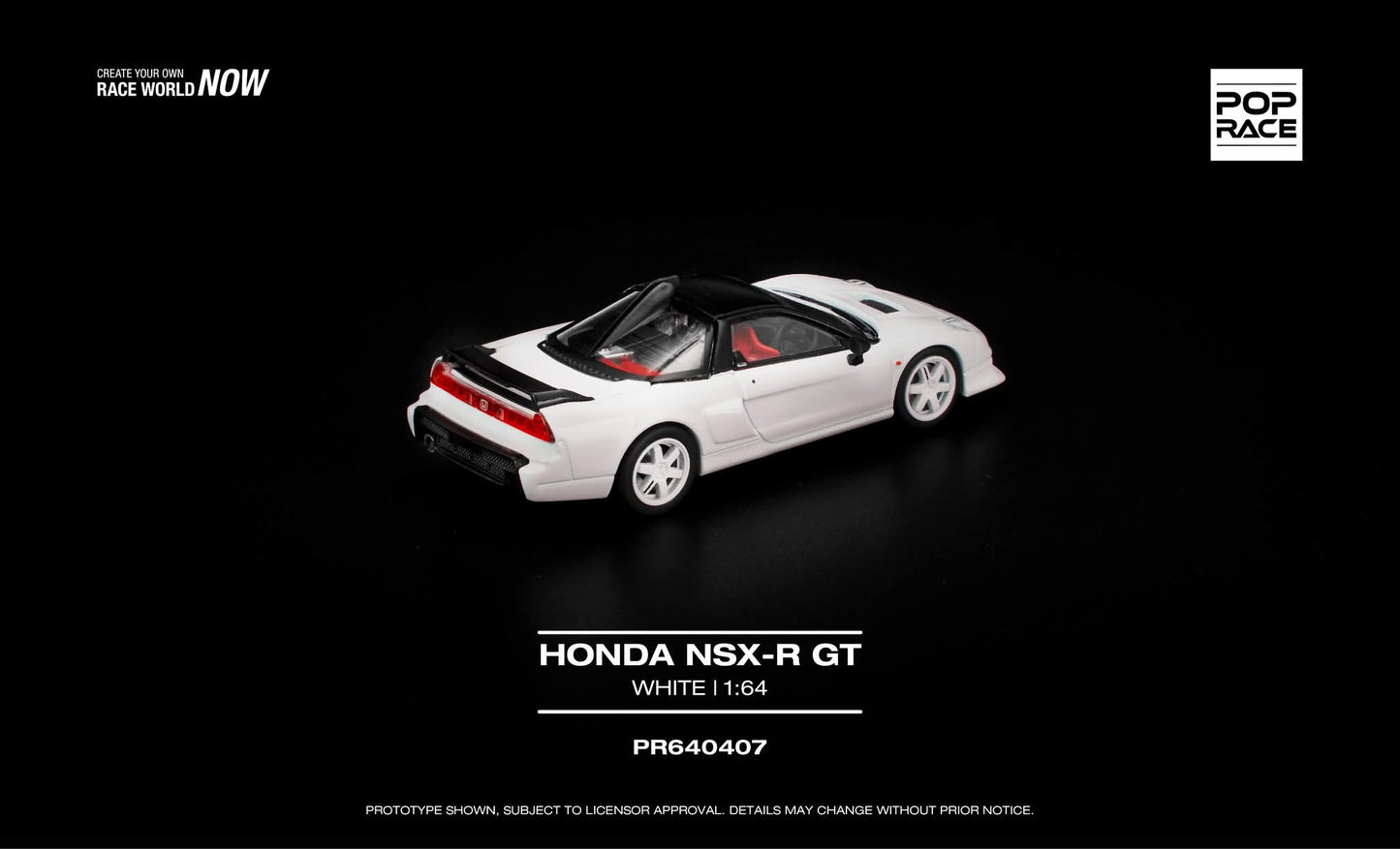[Pre-Order] Pop Race Honda NSX-R GT White PR640407 1/64 Diecast