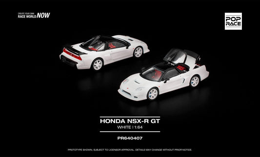 [Pre-Order] Pop Race Honda NSX-R GT White PR640407 1/64 Diecast