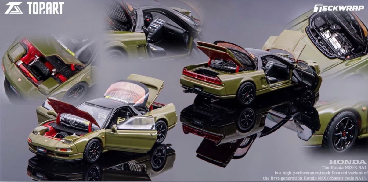 TopArt Honda NSX-R NA1 Olive Green Cool Car Show 2026 1/64 Diecast