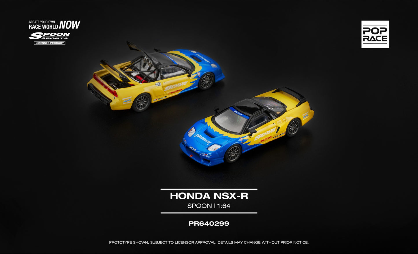 [Pre-Order] Pop Race Honda NSX-R Spoon PR640299 1/64 Diecast