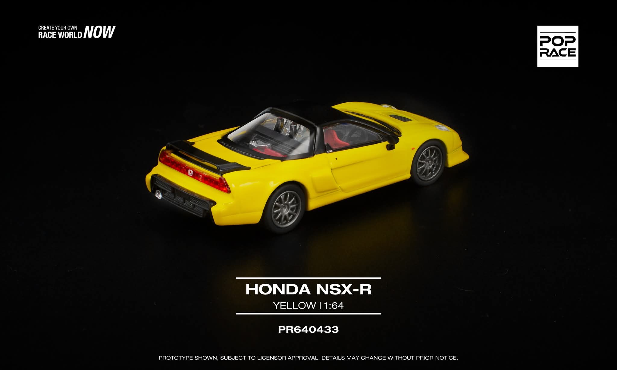 Pop Race Honda NSX-R Yellow PR640433 1/64 Diecast – Treasured Models