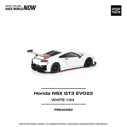 Pop Race Honda NSX GT3 EVO22 White PR640280 1/64 Diecast