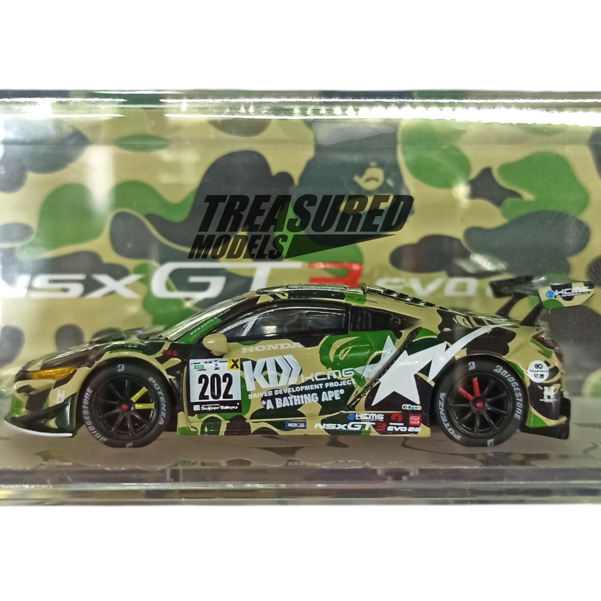 POP RACE 1/ 64 ホンダ NSX GT3 EVO22 KCMG BATHING APE(PR640027