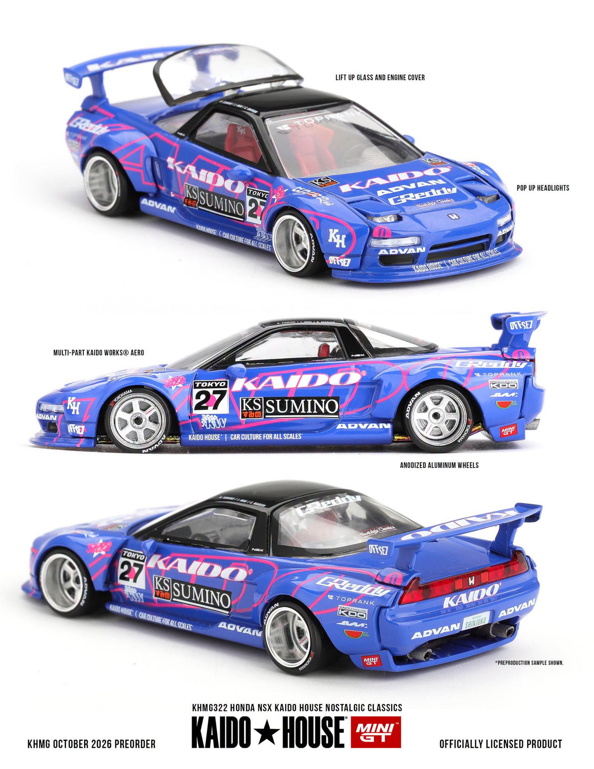 [PRE-ORDER] KAIDO HOUSE Honda NSX Kaido House Nostalgic Classics KHMG322 1/64 Diecast