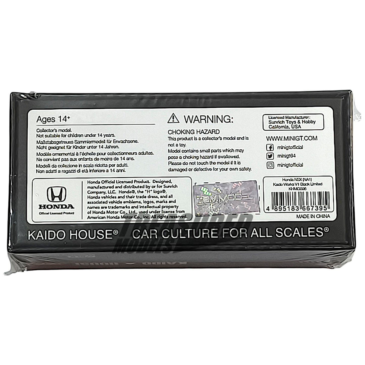 Kaido House Honda NSX NA1 Kaido Works V1 Black Limited One Night In Malaysia KHMG096 1/64 Diecast