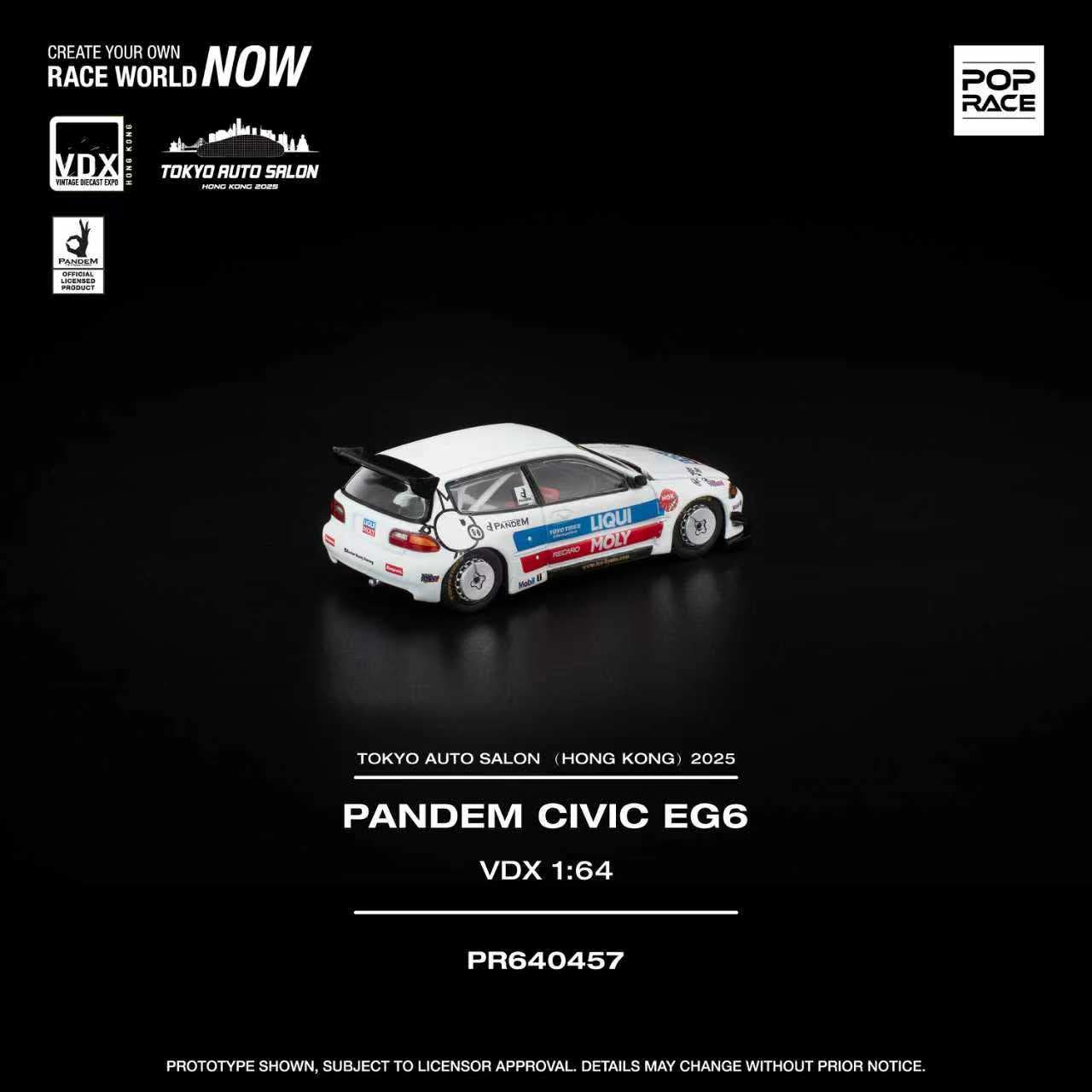 Pop Race Honda Pandem Civic EG6 TASHK 1/64 Diecast