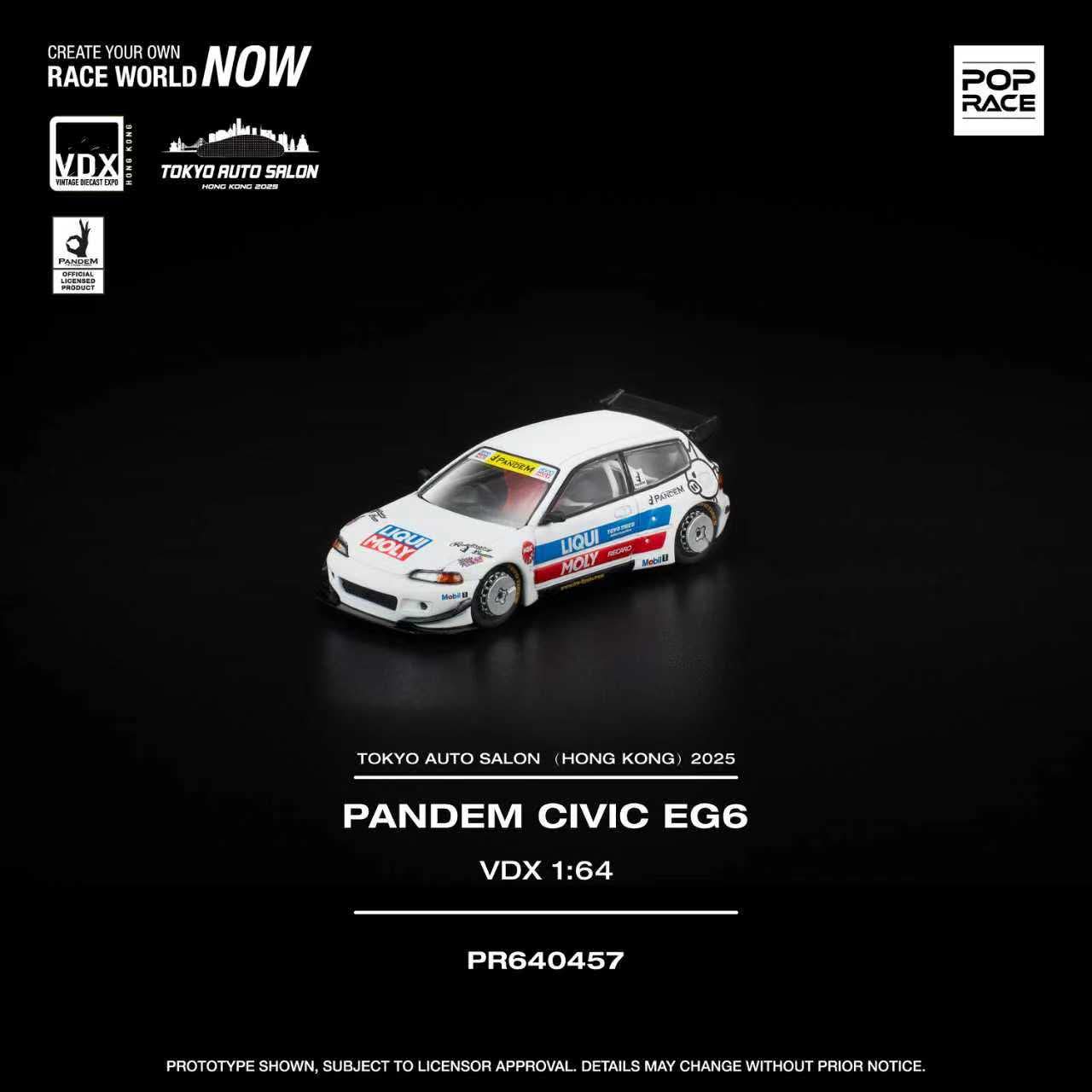Pop Race Honda Pandem Civic EG6 TASHK 1/64 Diecast