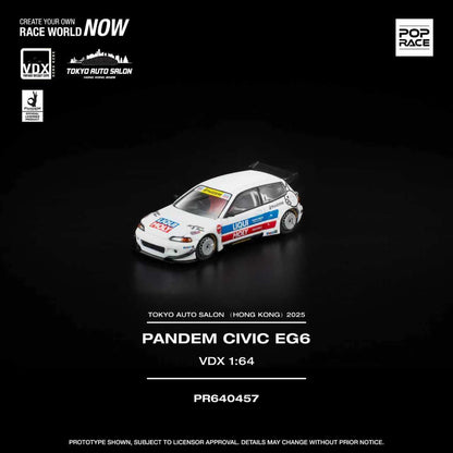 Pop Race Honda Pandem Civic EG6 TASHK 1/64 Diecast