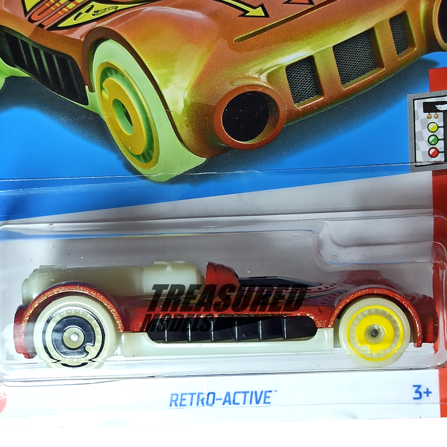 Hot Wheels Retro-Active Metalflake Orange 2024 Main Line Quarter Mile Heroes 1/64 Die Cast