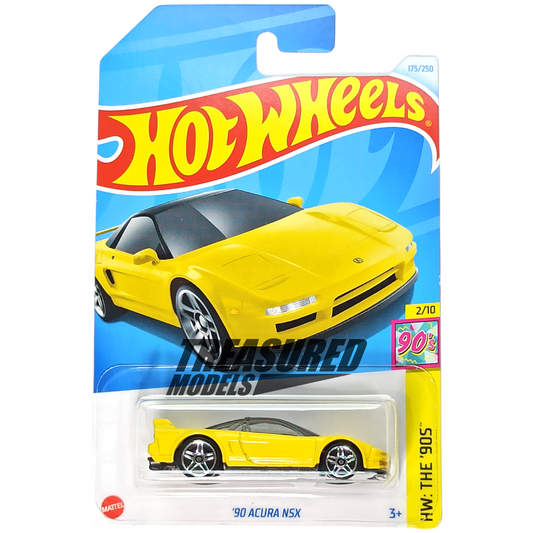 Hot Wheels Acura 90 NSX Yellow 2024 HW The 90s 1/64 Die Cast