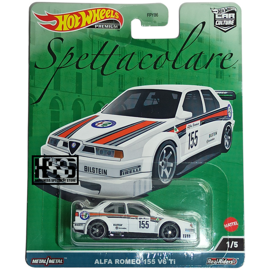Hot Wheels Alfa Romeo 155 V6 Ti Bianco Banchisa 2023 Premium Car Culture Spettacolare 1/64 Die Cast