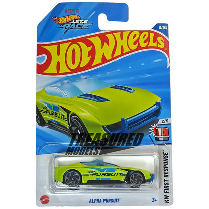 Hot Wheels Alpha Pursuit Light Citrus Green 2025 Main Line HW First Response 1/64 Die Cast
