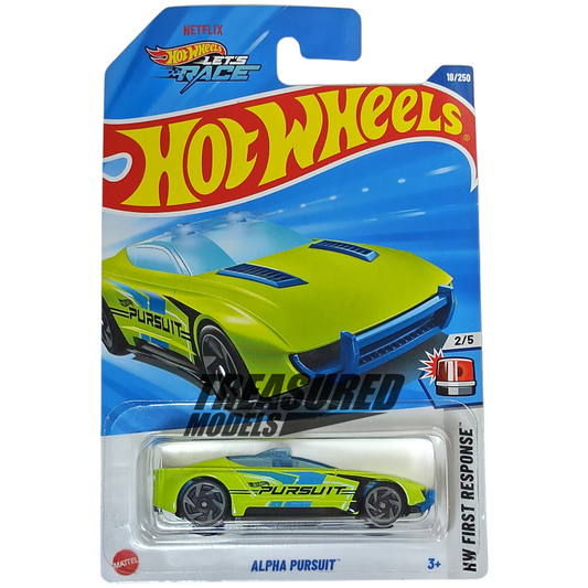 Hot Wheels Alpha Pursuit Light Citrus Green 2025 Main Line HW First Response 1/64 Die Cast